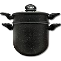 Cflagrant - Olla para cuscús- para cocinar al vapor 28 cm-10 l- inducción- «forma de piedra» con junta de sellado de…